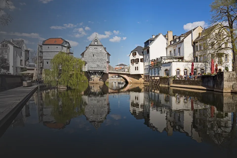Brückenhäuser auf der Alten Nahebrücke in Bad Kreuznach
